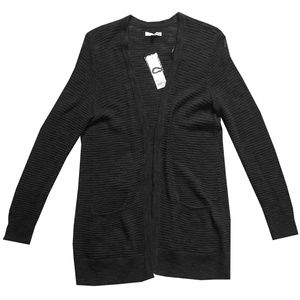NWT Sonoma Black Long Sweater w/pockets